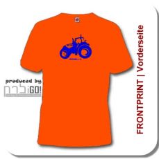 T-Shirt orange mit Schriftzug   Gre XL