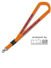 Schlsselband orange mit Aufdruck