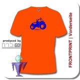 T-Shirt orange mit Schriftzug   Gre XL